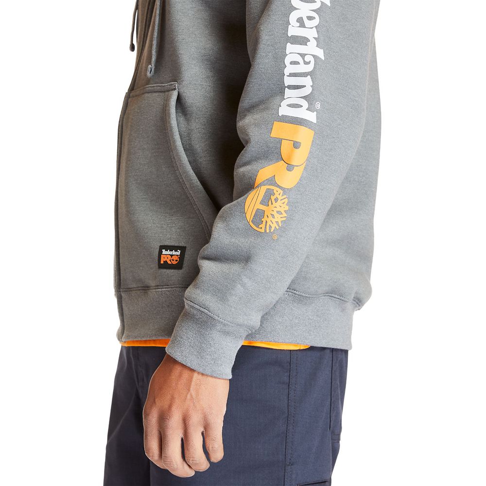 Moletom Masculino - Timberland Pro® Big & Tall Hood Honcho Full-Zip Hoodie - KLOHS5861 - Cinzentas